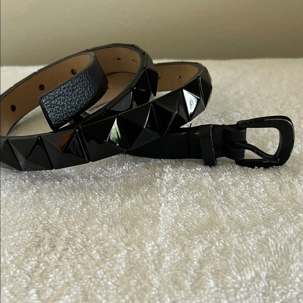 Michael Kors Black Pyramid Stud Belt